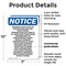 Signmission Hazardous Waste Satellite Accumulation OSHA Notice Sign, Plastic, 7in W x 10in L, 2PK OS-2PACK-NS-P-710-V-13339 - alternate 5